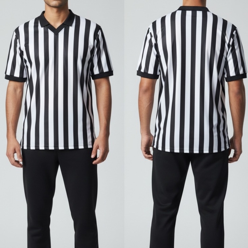 DALCO Athletic Black and White Striped Men's Shirt MEDIUM